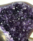 Natural Amethyst Geode with Agate Shell and Metallic Stand - MWS2464