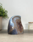 Blue Agate, Amethyst & Quartz Flame Carving - FST0152