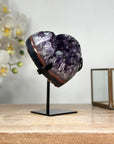 Beautiful Amethyst & Agate Stone Heart - HST0241