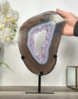 Amethyst & Agate Geode Slice with Stand - MWS2668