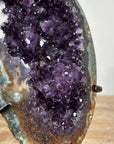 Stunning Amethyst & Green Jasper Geode - Stand Included - MWS1829