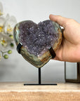Natural Amethyst & Green Jasper Stone Heart - HST0263