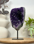 Unique Natural Amethyst & Green Jasper Specimen on Metal Stand - MWS3068