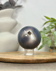 Banded Agate & Quartz Druzy Sphere Geode - SPH0154