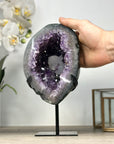Natural Amethyst Geode with Calcite Crystal Formation - MWS2185