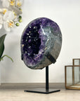 Top Grade Natural Amethyst Geode - Metallic Stand Included
