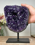 Stunning Deep Purple Amethyst Cluster, Metal Stand Included - AWS1222