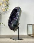 Amethyst & Agate Geode Crystal Cluster with Dark Purple Crystals - MWS2699