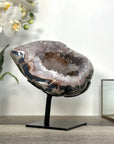 Geode Agate Crystal Cluster with Calcite Centerpiece - Collector Display Specimen - MWS2614