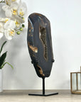 Large Agate Geode Slice with Custom Made Metallic Stand - MWS2327