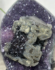 Stunning Amethyst Cluster with Unique Calcite & Black Hematite Formation - MWS2337