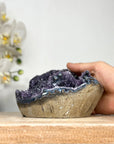 Natural Amethyst Geode Crystal Cluster for Home Decor Display - CBP1166