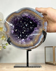 Outstaning Natural Blue Banded Geode with Amethyst Interior - MWS1995