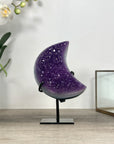 Amethyst Moon Carving on Metal Stand - MWS2574