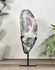 Natural Green Jasper & Quartz Geode Slice Portal - MWS3241