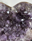 Amethyst & Agate Heart Carving with Metal Stand - HST0232