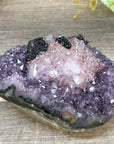 Stunning Natural Amethyst Cluster with Collection Grade Calcite & Hematite Formation - CBP1414