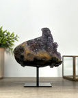 Natural Amethyst Stalactite Formation on Metal Stand – Elegant Crystal Display from Uruguay - MWS2408