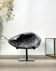 Amethyst Druzy Geode on Metal Stand from Uruguay - MWS2724