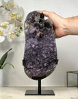 Unique Large Amethyst Cluster with Beautiful Calcite & Black Hematite Formation - MWS1803