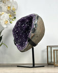 Natural Large Amethyst Geode with Black Metal Display - MWS2187
