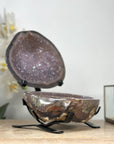 Stunning Polished Agate Geode with Amethyst Interior - MWS1986