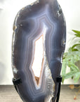 Natural Blue Banded agate & Quartz Druzy Crystal Portal - MWS3250