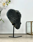 Black Amethyst Cluster on Metal Stand - MWS2849