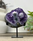 Natural Deep Purple Amethyst Cluster on Metal Stand - MWS3310