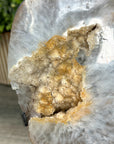 Natural Yellow Quartz Geode with Metallic Stand - MWS2425