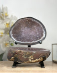 Stunning Polished Agate Geode with Amethyst Interior - MWS1986