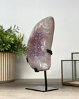 Stunning Natural Amethyst Moon Carving with Metal Stand - MWS2156