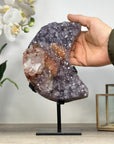 Unique Natural Amethyst Moon with Sugar Calcite Formations - MWS2374