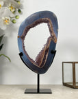 Unique Natural Blue Banded Agate & Amethyst Stone Portal - MWS1942