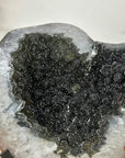 Unique Natural Black Amethyst Geode on Metal Stand - MWS3387