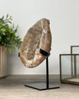 Yellow Tone Quartz Geode with Metallic Stand - MWS2148