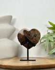 Natural Yellow Quartz Stone Heart, Stand Included - HST0346