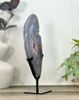 Blue Banded Agate & Amethyst Geode Slice Portal - MWS3248