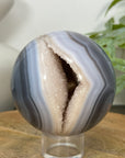 Blue Banded Agate & Druzy Quartz Sphere Geode - SPH0156