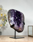 Natural Amethyst Crystal with Handmade Metal Stand - MWS1812