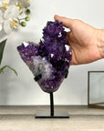 Deep Purple Amethyst Cluster on Metal Stand - MWS2772