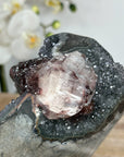 Quartz Crystal Cluster with Black and Red Hematite Formation – Perfecto for Desk Decor - MWS1514