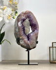 Unique Amethyst Geode with Quartz Shell & Calcite Inclusion - MWS2357