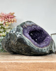 Amethyst Geode with Green Jasper Shell & Deep Purple Crystal Cavity - STGE0009