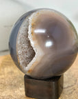 Banded Agate & Quartz Druzy Sphere Geode - SPH0203