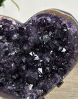 Large A grade Amethyst Stone Heart with metal Stand - HST0281