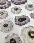 Unique Amethyst Stalactite Slices Set - Natural Crystal for Handmade Jewelry - STS0082