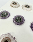 Natural Amethyst & Quartz Stalactite Slices Wholesale Flat - Ideal for Pendants - STS0043