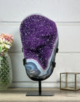 Unique Huge Natural Amethyst & Blue Banded Agate Statement Piece - MWS2604