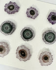 Genuine Amethyst & Green Jasper Stalactite Slices Flat - Perfect for Crafting Unique Jewelry - STS0045